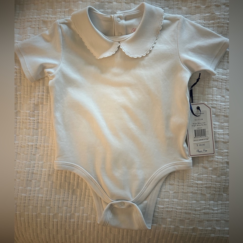 Classic Prep Scallop Collar Onsie 9-12M
